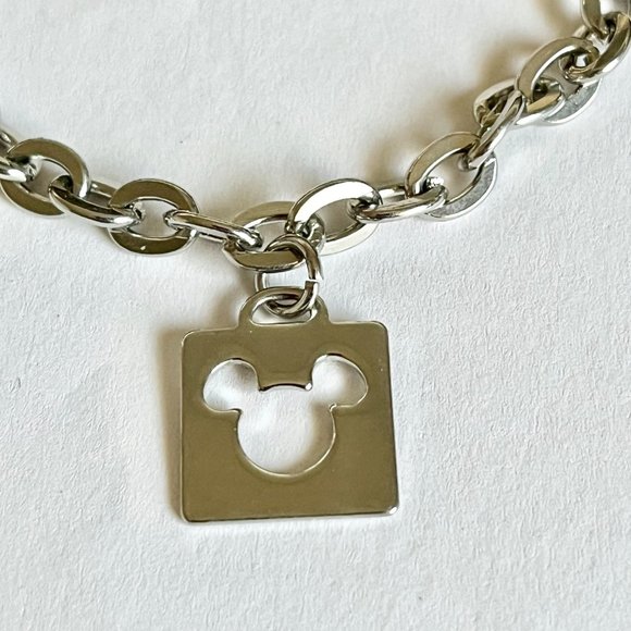 Disney Parks Mickey Mouse Ears Charm Bracelet Disneyana Silver Plated Charms - Picture 3 of 7
